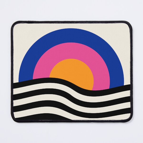 Item preview, Bauhaus Circle Lines Warped Orange Pink Purple designed and sold by ahumbleconcept.