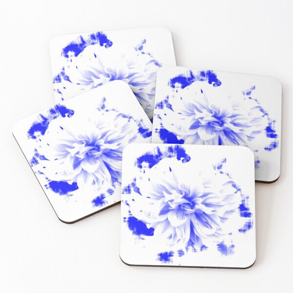 Item preview,  Dahlia Royal -Blue-White color flower abstract design by iritof designed and sold by iritof.