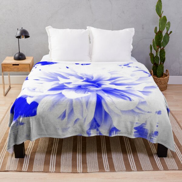 Item preview, Dahlia Royal -Blue-White color flower abstract design by iritof designed and sold by iritof.