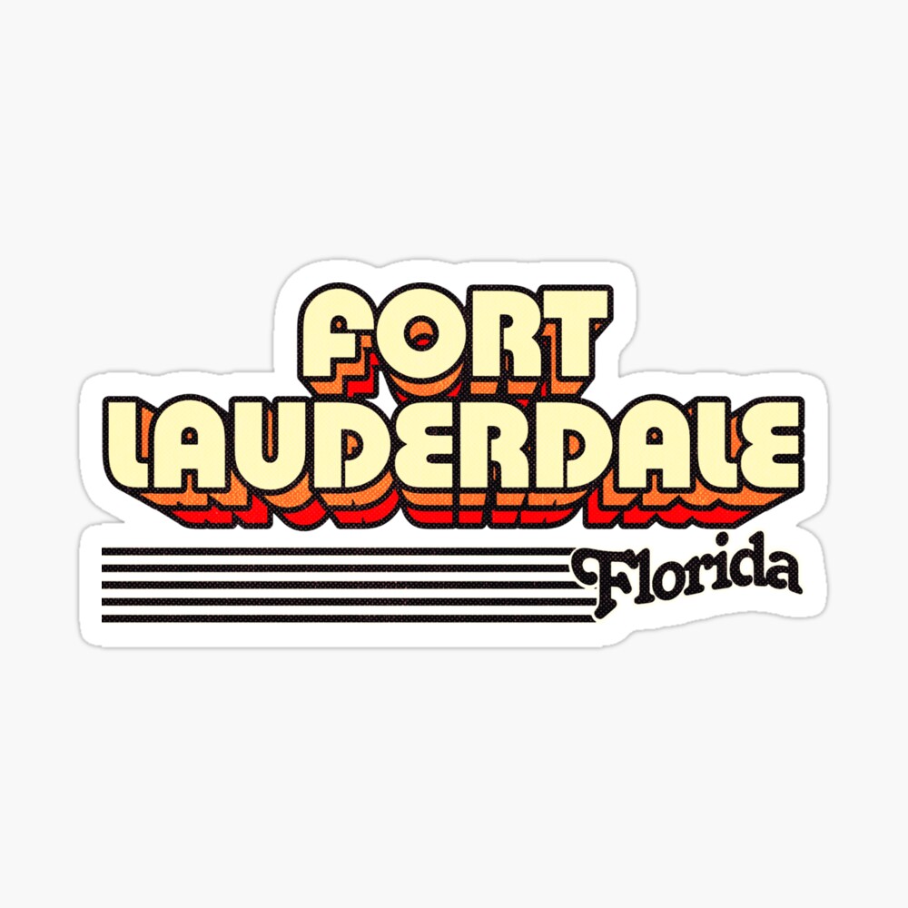 Fort Lauderdale, Florida | Retro Stripes Sticker