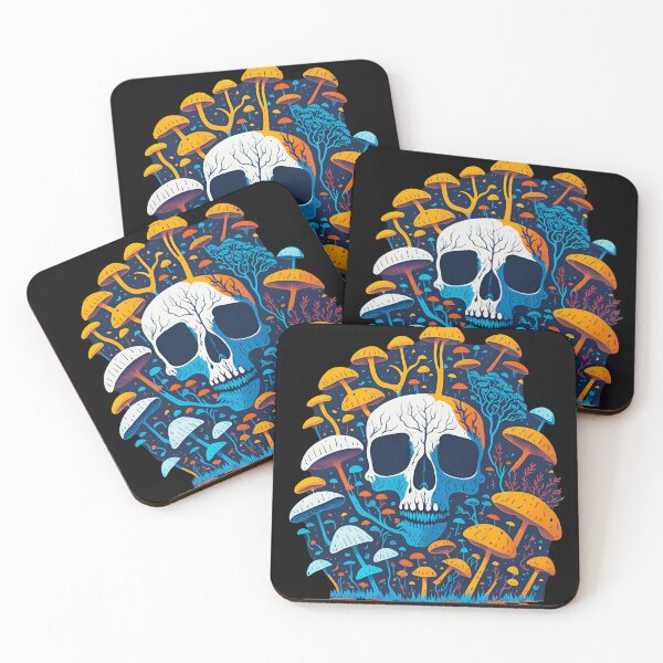 Item preview, Retro colorful trippy skull designed and sold by ZenStickConcept.
