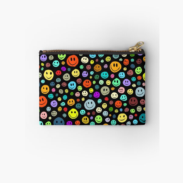 Item preview, Multi-colored Smiley Faces on Black designed and sold by Sparkle-Moth.