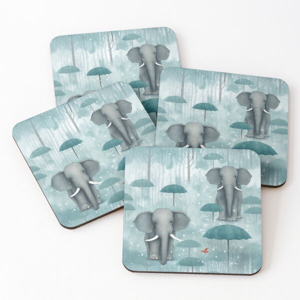 Item preview, Elephants and umbrellas pattern designed and sold by enipra.