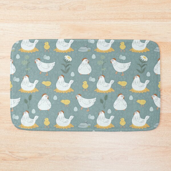 Item preview, Chickens and Chicks Pattern on Teal designed and sold by PaperRain.