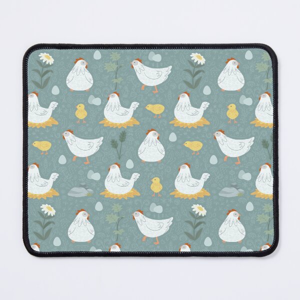 Item preview, Chickens and Chicks Pattern on Teal designed and sold by PaperRain.