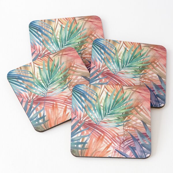 Item preview, Colorful watercolor palm tree leaves pattern designed and sold by DaisyMarroquin.