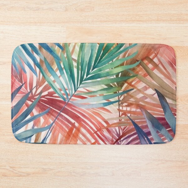Item preview, Colorful watercolor palm tree leaves pattern designed and sold by DaisyMarroquin.