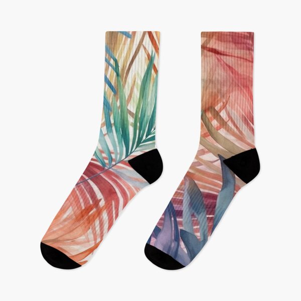 Item preview, Colorful watercolor palm tree leaves pattern designed and sold by DaisyMarroquin.