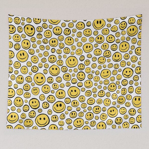 Item preview, Yellow Smiley Faces on White designed and sold by Sparkle-Moth.