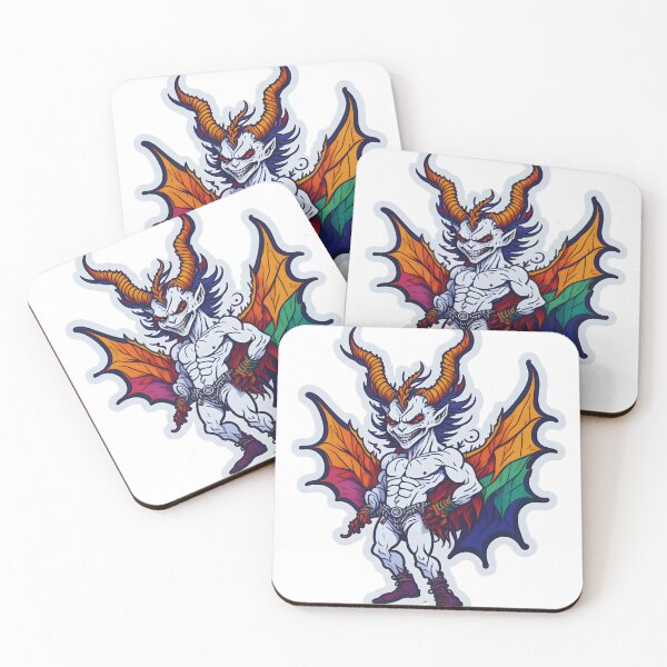 Item preview, pride month demon designed and sold by craftypixels.
