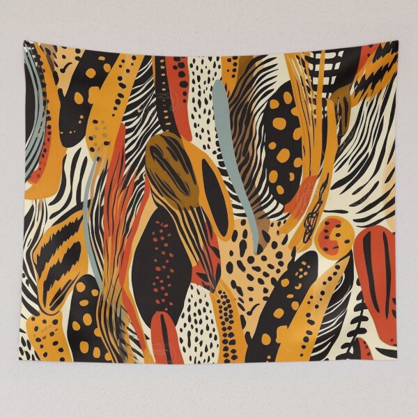 Item preview, Boho orange-brown multi animal print pattern designed and sold by DaisyMarroquin.