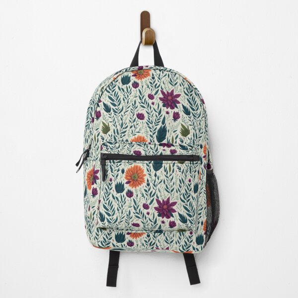 Item preview, orange and purple flowers on a light background pattern designed and sold by jkrphoto.