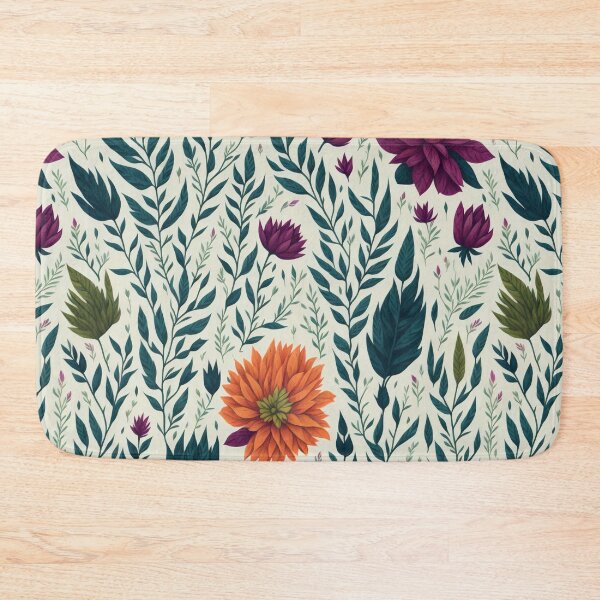 Item preview,  orange and purple flowers on a light background pattern designed and sold by jkrphoto.