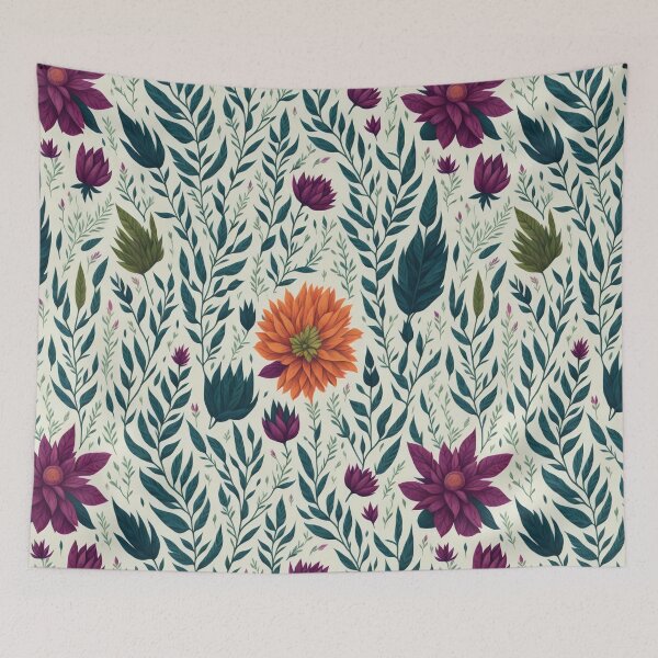 Item preview,  orange and purple flowers on a light background pattern designed and sold by jkrphoto.