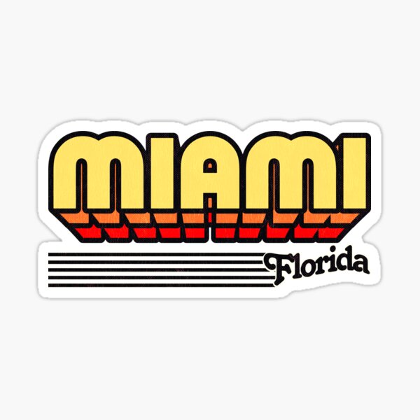 MIA Miami Local Standard MIA Retro Dolphin Miami F' Sticker