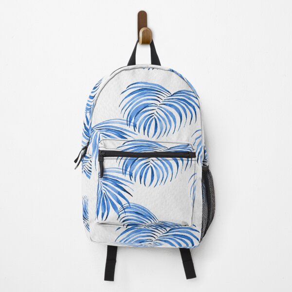 Item preview, Fan palm leaves pattern - electric blue designed and sold by Sankarin.