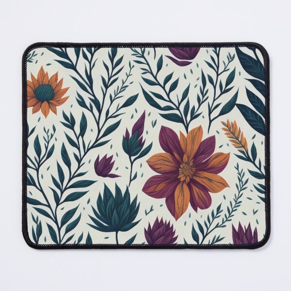 Item preview, orange and purple flowers on a light background pattern designed and sold by jkrphoto.