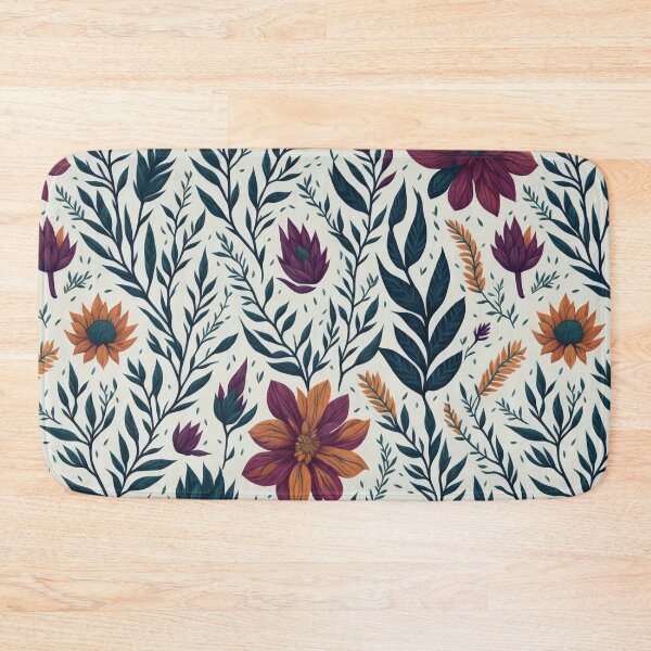 Item preview,  orange and purple flowers on a light background pattern designed and sold by jkrphoto.