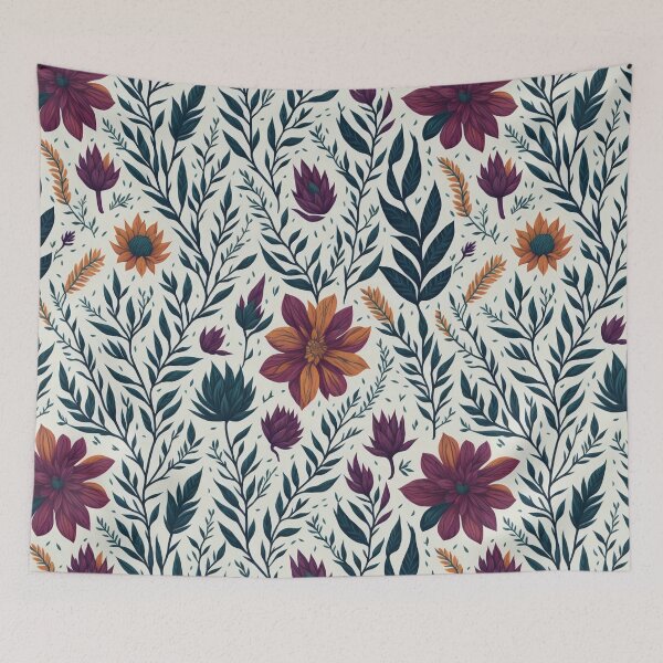 Item preview,  orange and purple flowers on a light background pattern designed and sold by jkrphoto.