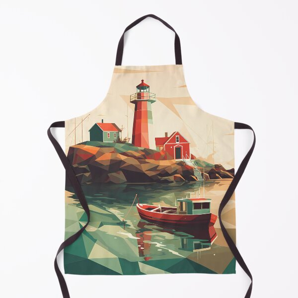 Item preview, East Coast Fishing Scene with Lighthouse designed and sold by SWReflections.
