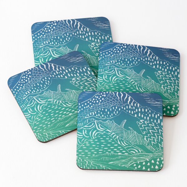 Item preview, Marks Mountain Ombre Linocut Design designed and sold by vallisrowe.