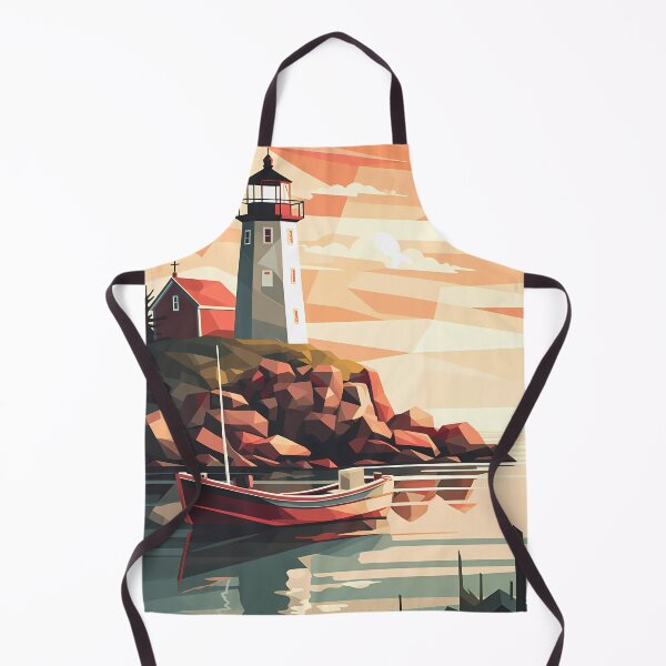 Item preview, East Coast Fishing Scene with Lighthouse designed and sold by SWReflections.