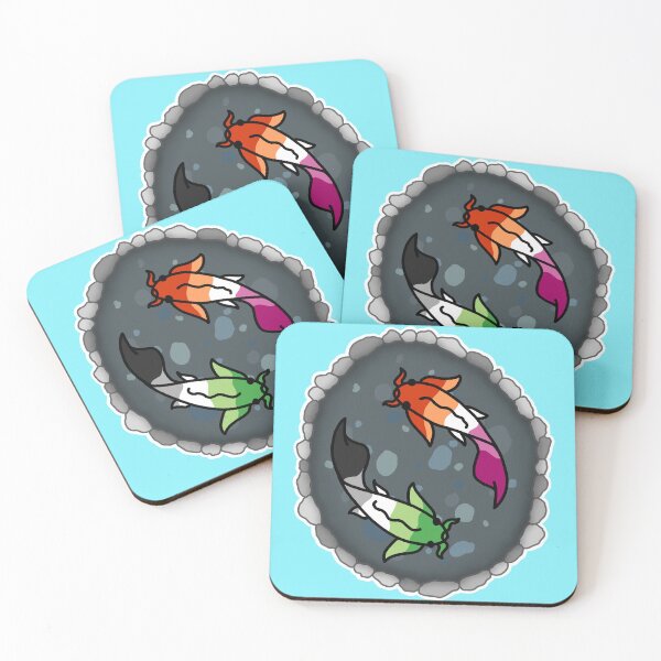 Item preview, Aro and Lesbian Pride Flag Koi Pond designed and sold by CastleOfDragons.
