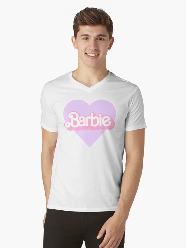 Barbie Logo Heart V-Neck T-Shirt
