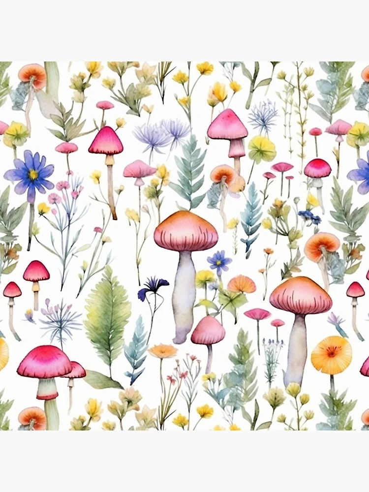 Mushroom, Cottagecore Aesthetic, Watercolor Wrapping Paper