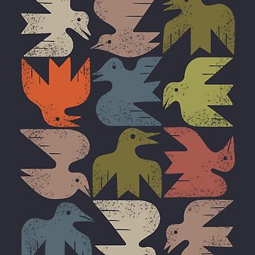 Artwork thumbnail, Midcentury Bird Grid by Renea L Thull