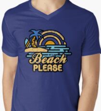 Camiseta para hombre de cuello en v Playa por favor