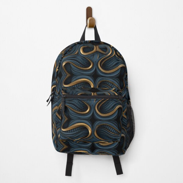 Item preview, Golden ribbon and blue pattern designed and sold by lilolighthouse.