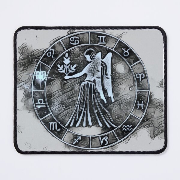 Item preview, Astrological Virgo clock in silver grey designed and sold by CCdesigners.