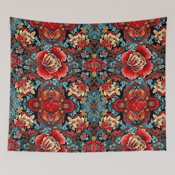 Item preview, Red Renaissance Flowers designed and sold by Hashola Designs.