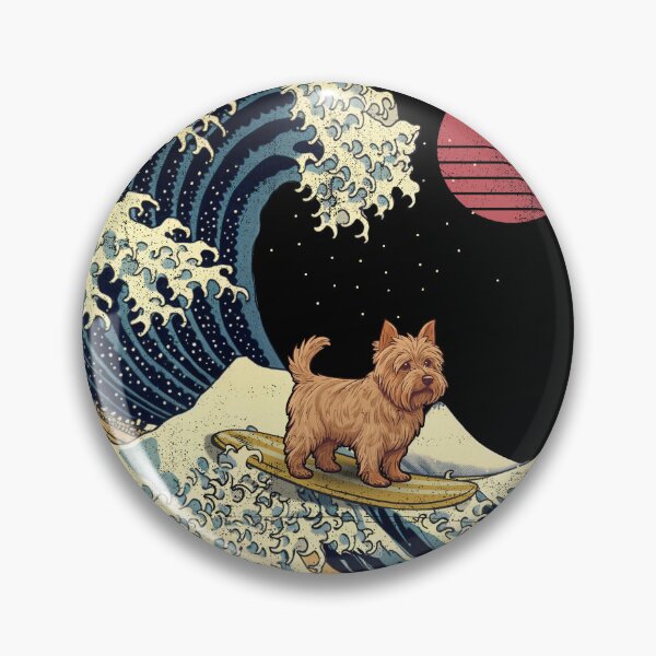 Item preview, Silky Terrier Kanagawa Japanese Surfing Wave designed and sold by rafaeltto.