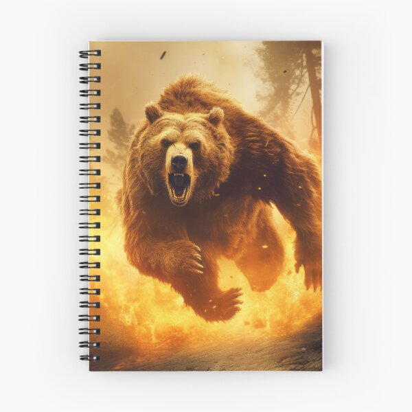 Item preview, Fierce Escape: Computer-Generated Photograph of an Angry Grizzly Bear Art Print designed and sold by BlahNM505.