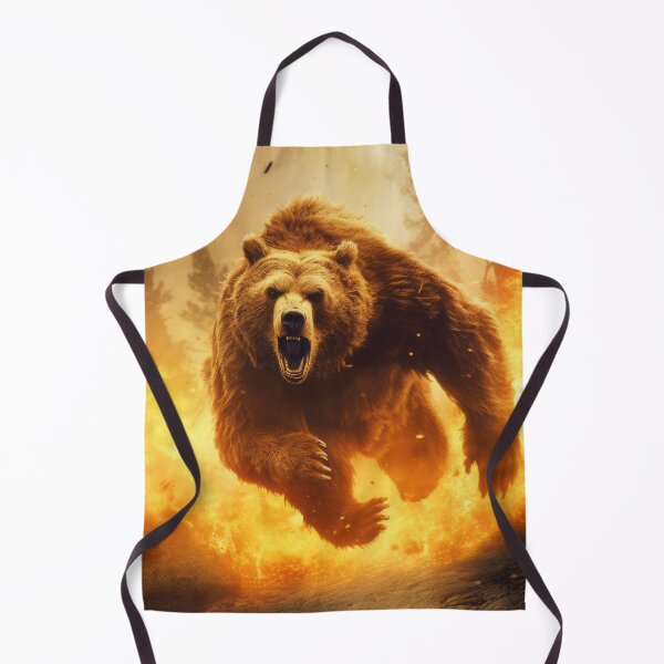Item preview, Fierce Escape: Computer-Generated Photograph of an Angry Grizzly Bear Art Print designed and sold by BlahNM505.