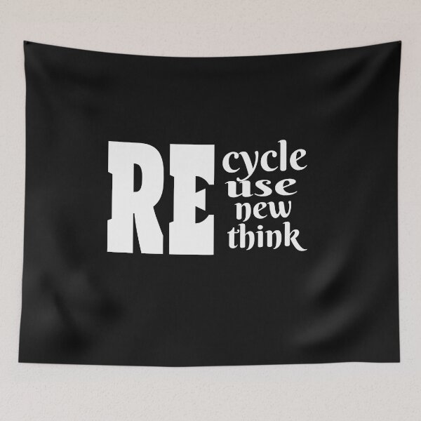 Item preview, recycle reuse renew rethink crisis environmental activism designed and sold by leicha.