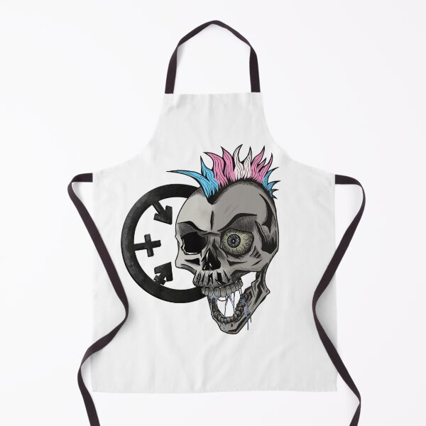 Item preview, Skull with Trans Pride Mohawk designed and sold by TheTransStyle.