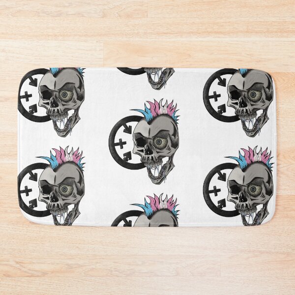 Item preview, Skull with Trans Pride Mohawk designed and sold by TheTransStyle.