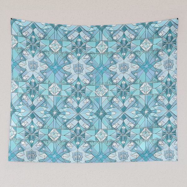 Item preview, Mosaic Reflections in Pastel Blue and Cyan designed and sold by Hashola Designs.
