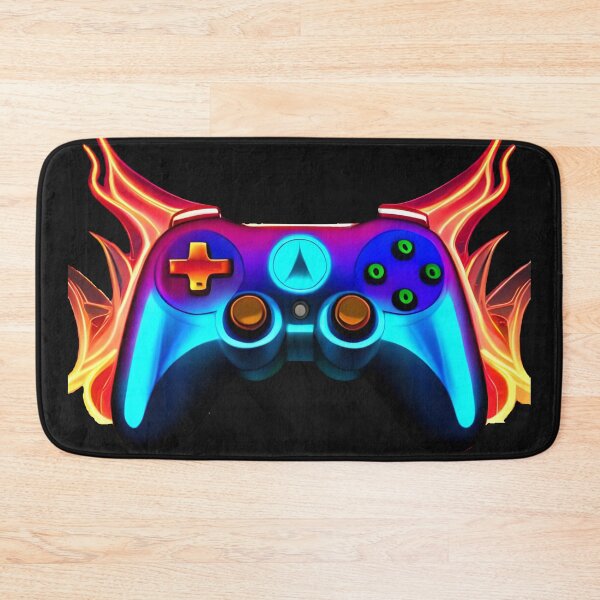 Item preview, Abstract Flaming Neon Gaming Controller designed and sold by OutOfTheBoxArt1.