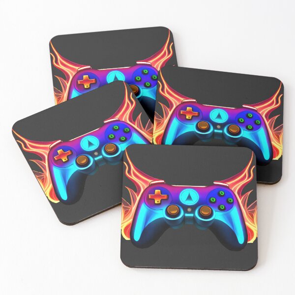 Item preview, Abstract Flaming Neon Gaming Controller designed and sold by OutOfTheBoxArt1.