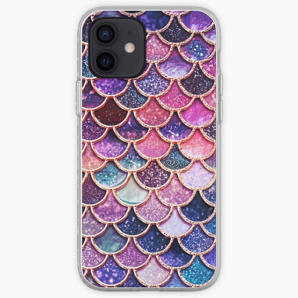 Pink Sparkle Faux Glitter Mermaid Scales iPhone Case & Cover