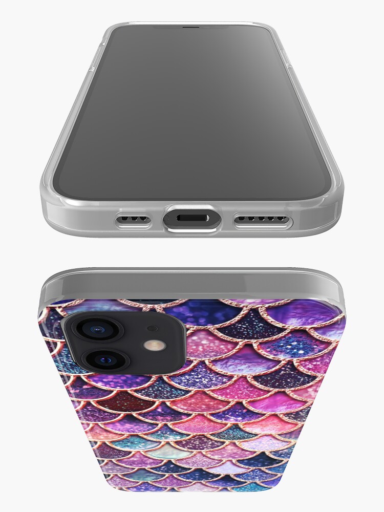 Alternate view of Pink Sparkle Faux Glitter Mermaid Scales iPhone Case & Cover