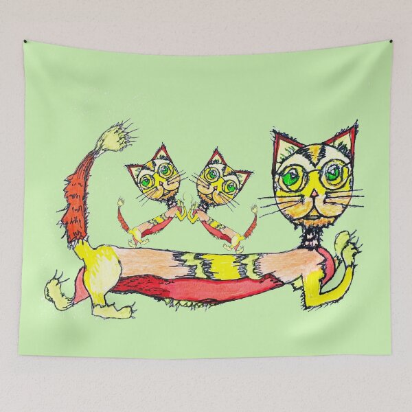Item preview, Scrappy Cat and Kittens  designed and sold by Soniawithani.