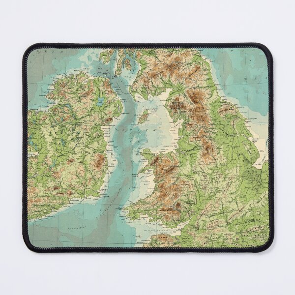 Item preview, Vintage British Isles Relief Map (1922) designed and sold by BravuraMedia.