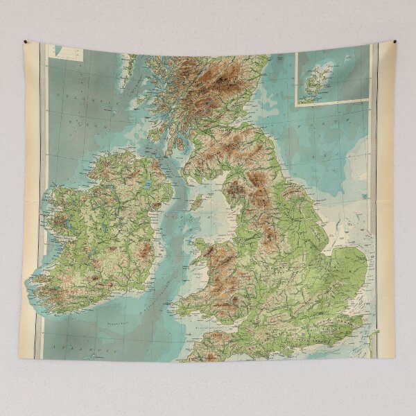 Item preview, Vintage British Isles Relief Map (1922) designed and sold by BravuraMedia.