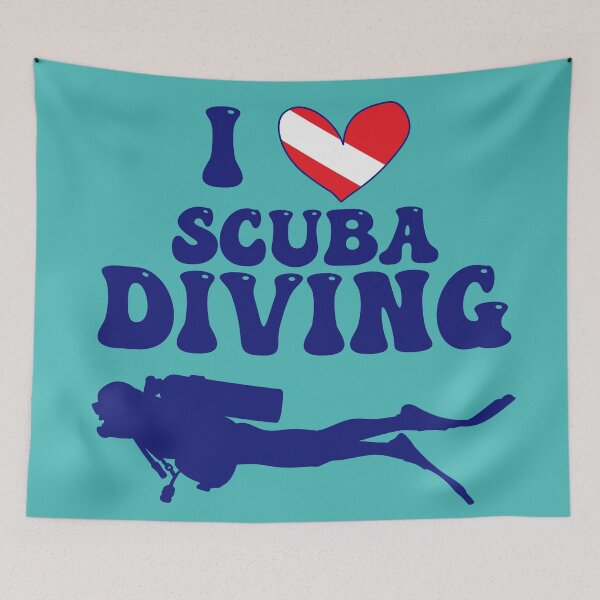 Item preview, I Heart Scuba: Dive Flag (Blue) designed and sold by Zia Frazier.