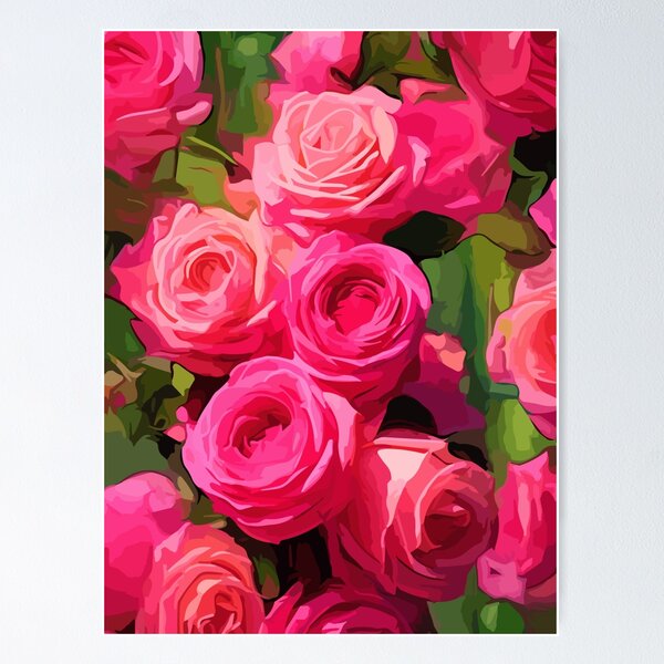 Item preview, Big Hot Pink Roses designed and sold by VickiVybesArt.